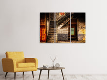 Laden Sie das Bild in den Galerie-Viewer, Leinwandbild 3-teilig Verlassene Treppe