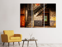 Laden Sie das Bild in den Galerie-Viewer, Leinwandbild 3-teilig Verlassene Treppe