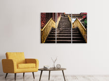 Laden Sie das Bild in den Galerie-Viewer, Leinwandbild 3-teilig Fabrik-Treppe