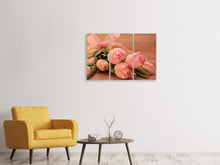 Laden Sie das Bild in den Galerie-Viewer, Leinwandbild 3-teilig Romantischer Tulpenstrauss