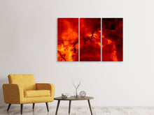Laden Sie das Bild in den Galerie-Viewer, Leinwandbild 3-teilig Roter Sternenhimmel