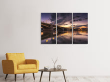 Laden Sie das Bild in den Galerie-Viewer, Leinwandbild 3-teilig Romantisches Abendlicht
