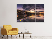 Laden Sie das Bild in den Galerie-Viewer, Leinwandbild 3-teilig Romantisches Abendlicht