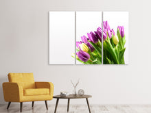 Laden Sie das Bild in den Galerie-Viewer, Leinwandbild 3-teilig Tulpen in XL