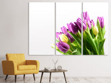 Laden Sie das Bild in den Galerie-Viewer, Leinwandbild 3-teilig Tulpen in XL