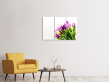 Laden Sie das Bild in den Galerie-Viewer, Leinwandbild 3-teilig Tulpen in XL