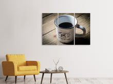 Laden Sie das Bild in den Galerie-Viewer, Leinwandbild 3-teilig Kaffee King