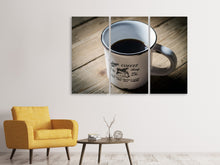Laden Sie das Bild in den Galerie-Viewer, Leinwandbild 3-teilig Kaffee King