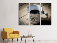 Laden Sie das Bild in den Galerie-Viewer, Leinwandbild 3-teilig Kaffee King