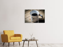 Laden Sie das Bild in den Galerie-Viewer, Leinwandbild 3-teilig Kaffee King