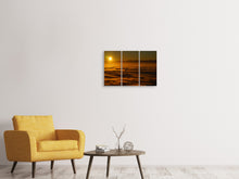 Laden Sie das Bild in den Galerie-Viewer, Leinwandbild 3-teilig Sonnenaufgang in der Natur