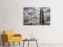 Laden Sie das Bild in den Galerie-Viewer, Leinwandbild 3-teilig Der Leuchtturm in Marseille