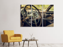Laden Sie das Bild in den Galerie-Viewer, Leinwandbild 3-teilig Zerfallener Oldtimer