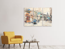 Laden Sie das Bild in den Galerie-Viewer, Leinwandbild 3-teilig Gemälde Oldtimer Kuba