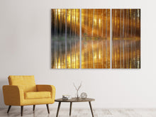 Laden Sie das Bild in den Galerie-Viewer, Leinwandbild 3-teilig Romantische Stimmung im Wald