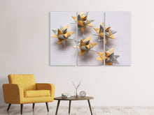 Laden Sie das Bild in den Galerie-Viewer, Leinwandbild 3-teilig Origami Sterne