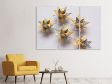 Laden Sie das Bild in den Galerie-Viewer, Leinwandbild 3-teilig Origami Sterne