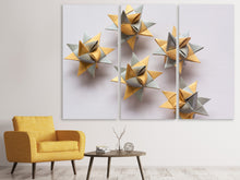 Laden Sie das Bild in den Galerie-Viewer, Leinwandbild 3-teilig Origami Sterne
