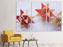 Laden Sie das Bild in den Galerie-Viewer, Leinwandbild 3-teilig Sterne Origami