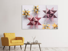 Laden Sie das Bild in den Galerie-Viewer, Leinwandbild 3-teilig Origami Bunte Sterne
