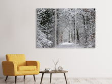 Laden Sie das Bild in den Galerie-Viewer, Leinwandbild 3-teilig Verzauberter Winterwald