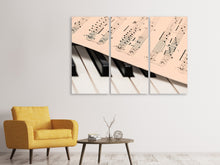 Laden Sie das Bild in den Galerie-Viewer, Leinwandbild 3-teilig Klavier Noten
