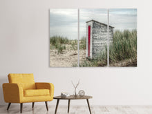 Laden Sie das Bild in den Galerie-Viewer, Leinwandbild 3-teilig Das kleine Strandhaus