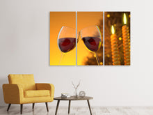 Laden Sie das Bild in den Galerie-Viewer, Leinwandbild 3-teilig Wir lieben Rotwein!
