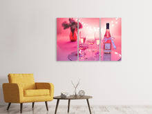 Laden Sie das Bild in den Galerie-Viewer, Leinwandbild 3-teilig Cheers in rosa-rot