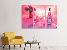 Laden Sie das Bild in den Galerie-Viewer, Leinwandbild 3-teilig Cheers in rosa-rot