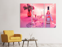 Laden Sie das Bild in den Galerie-Viewer, Leinwandbild 3-teilig Cheers in rosa-rot
