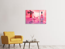 Laden Sie das Bild in den Galerie-Viewer, Leinwandbild 3-teilig Cheers in rosa-rot
