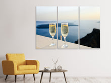 Laden Sie das Bild in den Galerie-Viewer, Leinwandbild 3-teilig Wir lieben Champagner