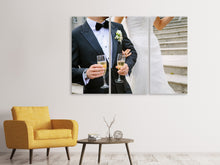 Laden Sie das Bild in den Galerie-Viewer, Leinwandbild 3-teilig Champagner zur Hochzeit