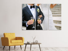 Laden Sie das Bild in den Galerie-Viewer, Leinwandbild 3-teilig Champagner zur Hochzeit