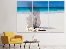 Laden Sie das Bild in den Galerie-Viewer, Leinwandbild 3-teilig Strandkunst