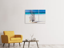 Laden Sie das Bild in den Galerie-Viewer, Leinwandbild 3-teilig Strandkunst