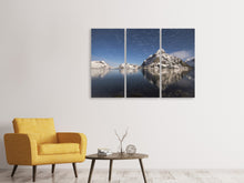 Laden Sie das Bild in den Galerie-Viewer, Leinwandbild 3-teilig Spiegelungen bei den Bergen