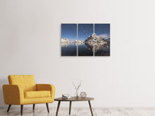 Laden Sie das Bild in den Galerie-Viewer, Leinwandbild 3-teilig Spiegelungen bei den Bergen