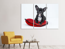 Laden Sie das Bild in den Galerie-Viewer, Leinwandbild 3-teilig Bulldogge zum Verlieben