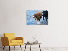 Laden Sie das Bild in den Galerie-Viewer, Leinwandbild 3-teilig Spielende Hunde