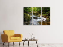Laden Sie das Bild in den Galerie-Viewer, Leinwandbild 3-teilig Entspannung am Wasserfall