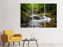 Laden Sie das Bild in den Galerie-Viewer, Leinwandbild 3-teilig Entspannung am Wasserfall