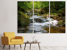 Laden Sie das Bild in den Galerie-Viewer, Leinwandbild 3-teilig Entspannung am Wasserfall
