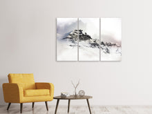 Laden Sie das Bild in den Galerie-Viewer, Leinwandbild 3-teilig Ein Winter in den Bergen