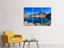 Laden Sie das Bild in den Galerie-Viewer, Leinwandbild 3-teilig Beruhigender Bergsee