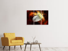 Laden Sie das Bild in den Galerie-Viewer, Leinwandbild 3-teilig Ufo im All