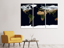 Laden Sie das Bild in den Galerie-Viewer, Leinwandbild 3-teilig Kunstvolle Landkarte