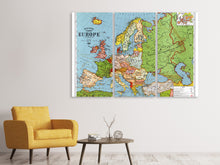 Laden Sie das Bild in den Galerie-Viewer, Leinwandbild 3-teilig Karte Europa