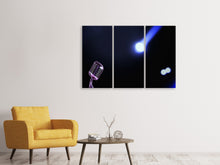 Laden Sie das Bild in den Galerie-Viewer, Leinwandbild 3-teilig Mikrofon in Licht